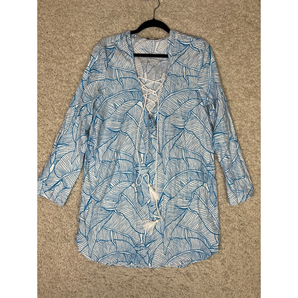 Charlie Holiday Swim Dress Cover Up Womens 6 Lace Up Beach Resortwear Coastal
